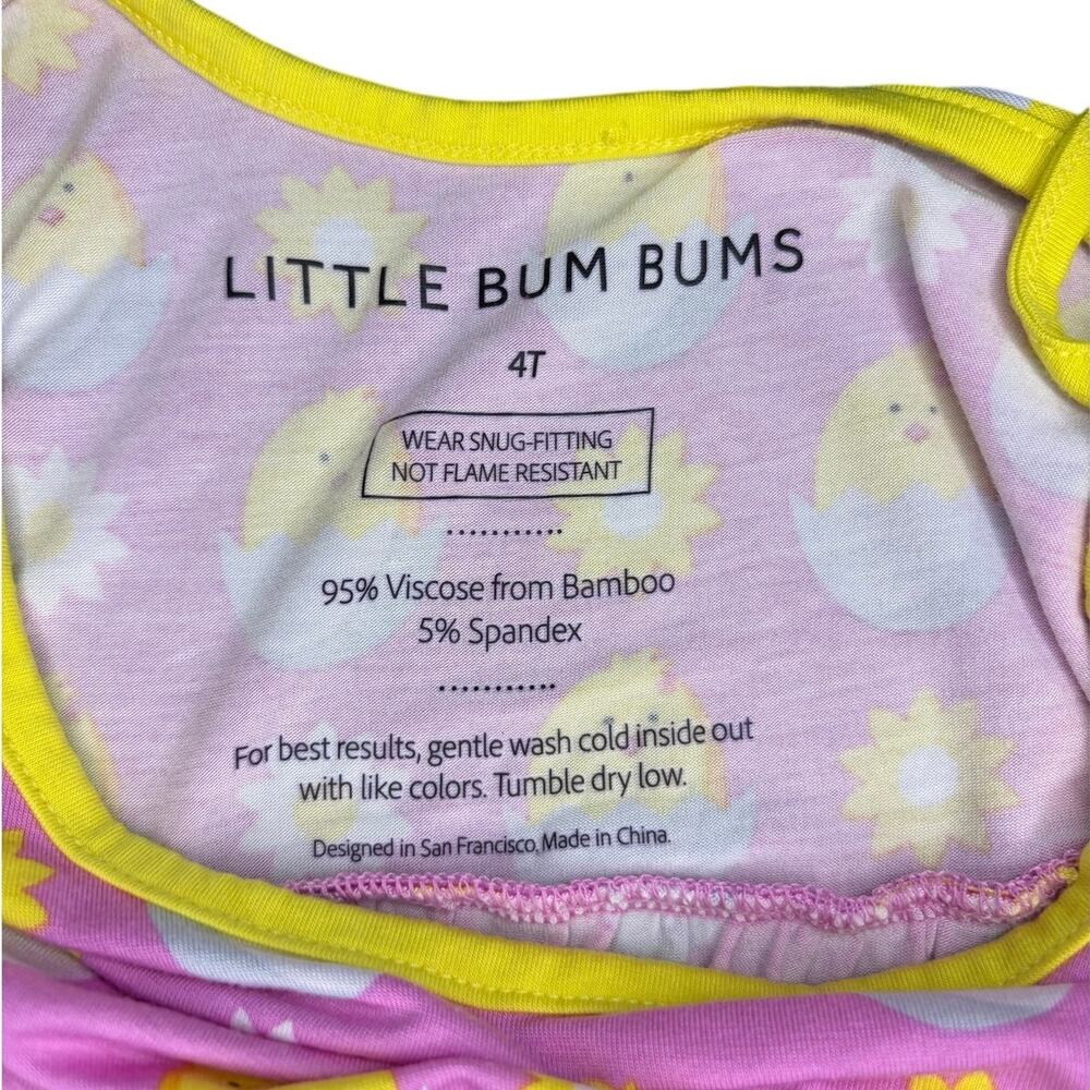 Little Bum Bums 4T Toddler Bamboo Viscose Dress Pink Yellow Chick Spring Summer - Picture 6 of 7